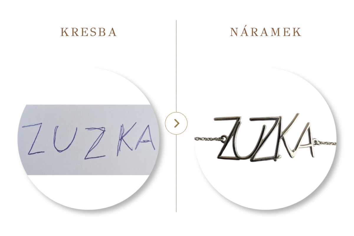 Proměna dětské kresby ve šperk